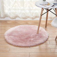 HKM-883155 Artificial Wool Plush Carpet for Living Room or Bedroom, Soft and Warm, Easy to Maintain, Gray/White, 45x45 cm