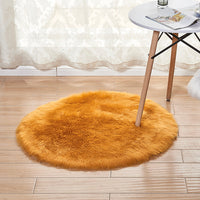 HKM-883155 Artificial Wool Plush Carpet for Living Room or Bedroom, Soft and Warm, Easy to Maintain, Gray/White, 45x45 cm