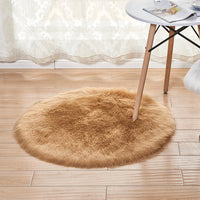 HKM-883155 Artificial Wool Plush Carpet for Living Room or Bedroom, Soft and Warm, Easy to Maintain, Gray/White, 45x45 cm