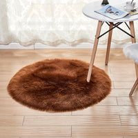 HKM-883155 Artificial Wool Plush Carpet for Living Room or Bedroom, Soft and Warm, Easy to Maintain, Gray/White, 45x45 cm