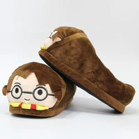 HKM-883219 Cartoon Plush Anime Slippers for Men and Kids - Warm Winter Home Footwear