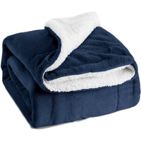 HKM-883219 Cozy Flannel and Lamb Cashmere Sherpa Blanket, 130x160CM