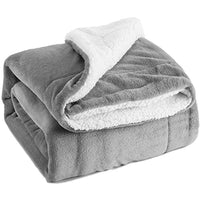 HKM-883219 Cozy Flannel and Lamb Cashmere Sherpa Blanket, 130x160CM