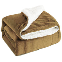 HKM-883219 Cozy Flannel and Lamb Cashmere Sherpa Blanket, 130x160CM