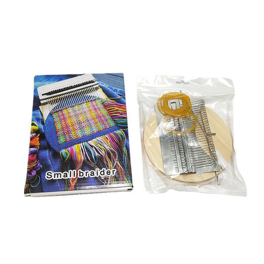 HKM-883219 Portable Stainless Steel & Wood Knitting Machine Tool Package with Rubber Bands and Manual