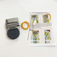 HKM-883219 Portable Stainless Steel & Wood Knitting Machine Tool Package with Rubber Bands and Manual