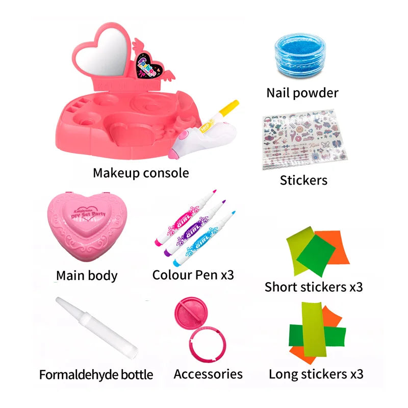 Cute Makeup Tattoo Sticker Set for Kids - Body Art Pretend Play for Ages 2 and Up