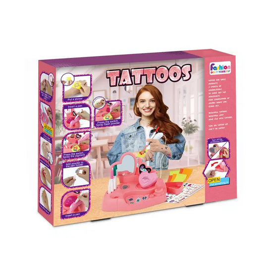 Cute Makeup Tattoo Sticker Set for Kids - Body Art Pretend Play for Ages 2 and Up