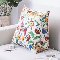 HKM-883347 Japanese Style Cotton Canvas Cartoon Backrest Pillow, Rustic Design for Balcony and Children's Room