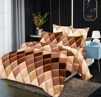 HKM-883539 Light Luxury Geometric Rhombus Quilt Cover Set - Multiple Sizes Available