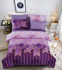 HKM-883539 Light Luxury Geometric Rhombus Quilt Cover Set - Multiple Sizes Available
