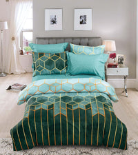 HKM-883539 Light Luxury Geometric Rhombus Quilt Cover Set - Multiple Sizes Available