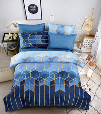 HKM-883539 Light Luxury Geometric Rhombus Quilt Cover Set - Multiple Sizes Available