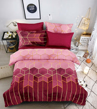 HKM-883539 Light Luxury Geometric Rhombus Quilt Cover Set - Multiple Sizes Available