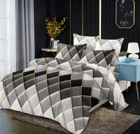 HKM-883539 Light Luxury Geometric Rhombus Quilt Cover Set - Multiple Sizes Available