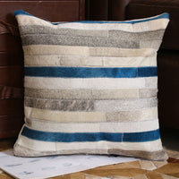 HKM-883667 Modern Cowhide Patchwork Cushion Pillow - Removable, Washable, for Home, Hotel, Car, and Seating