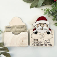 HKM-883667 Wooden Santa Claus Gift Card Clamp - Creative Christmas Decoration Ornament