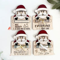 HKM-883667 Wooden Santa Claus Gift Card Clamp - Creative Christmas Decoration Ornament