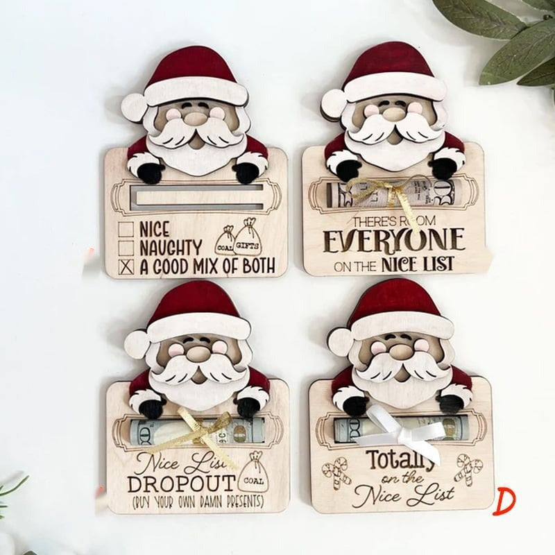 HKM-883667 Wooden Santa Claus Gift Card Clamp - Creative Christmas Decoration Ornament