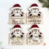 HKM-883667 Wooden Santa Claus Gift Card Clamp - Creative Christmas Decoration Ornament