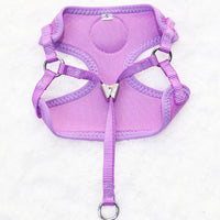 HKM-883731 Breathable Nylon Dog Vest for Small Breeds - Pomeranian Chest Strap in Blue, Purple, Pink, Khaki, and Rose