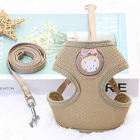 HKM-883731 Breathable Nylon Dog Vest for Small Breeds - Pomeranian Chest Strap in Blue, Purple, Pink, Khaki, and Rose