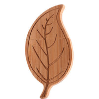 HKM-883731 Creative Wooden Leaf USB Flash Drive - USB 2.0, 20MB/s Read Speed, Write Protection Switch