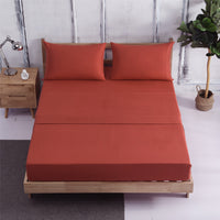 HKM-883859 Four-Piece Plain Bedding Set with Reactive Dyeing - Available in Various Colors and Sizes
