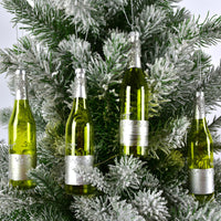 HKM-883987 Wine Bottle and Donut Glass Pendant Decoration in Golden Yellow and Green for Holiday Displays