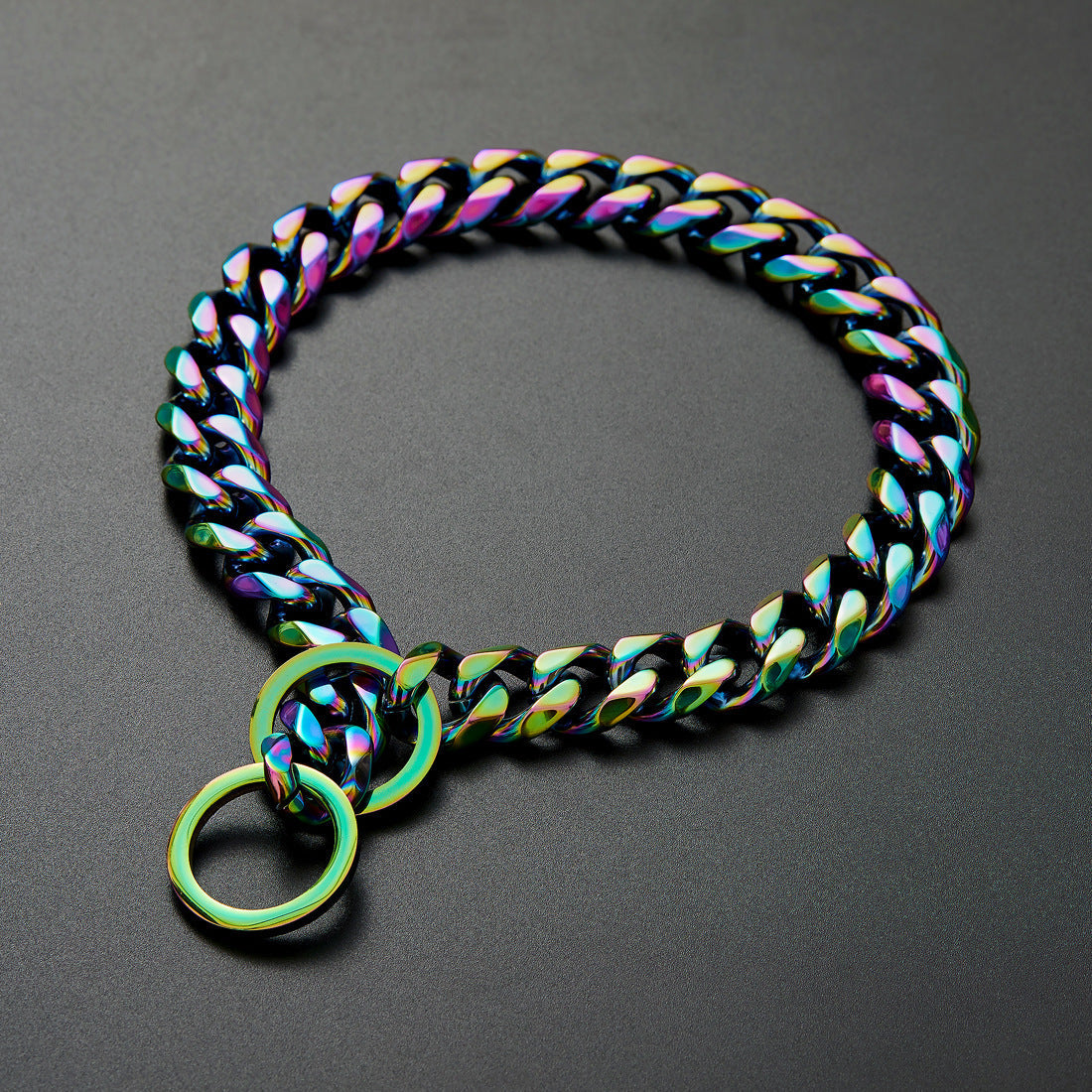 HKM-884051 Stainless Steel Color Plated Dog Chain - Adjustable from 12 to 28 Inches