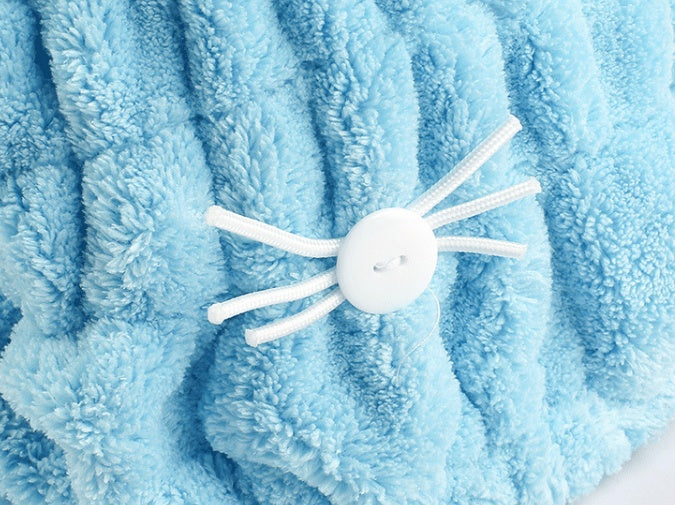 HKM-884115 Cat Ear Hair-Drying Towel in Coral Velvet - Absorbent, Antibacterial, and Easy to Clean