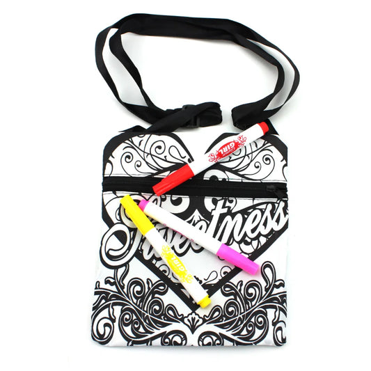 HKM-884115 Colorful DIY Kids Drawing Toys Tote Bag - Educational Graffiti Messenger for Creative Play
