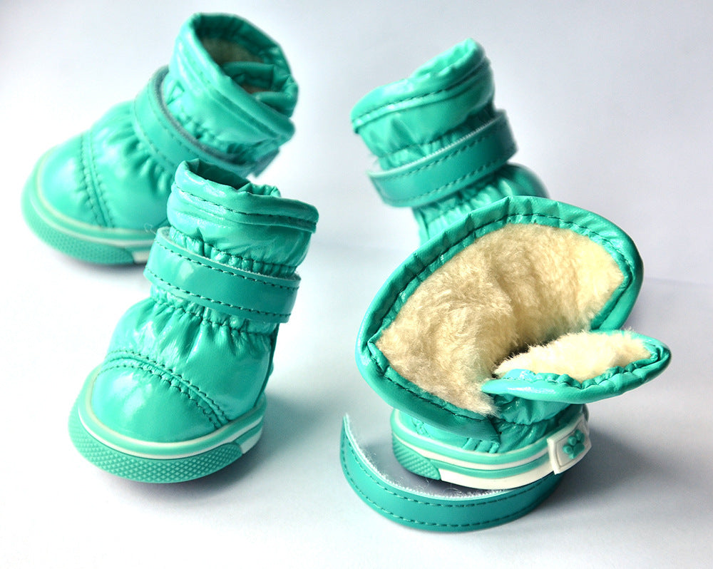 HKM-884371 Warm PU Leather Dog Shoes for Winter - Various Colors & Sizes