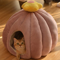 HKM-884499 Cozy Closed Pet House in Soft Crystal Velvet - Available in Fruit Green and Skin Pink