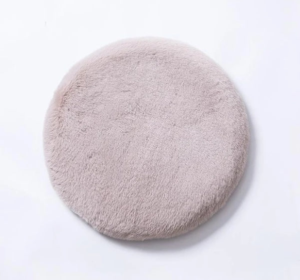 HKM-884499 Faux Fur Memory Foam Cushion with Satin Fabric Cover