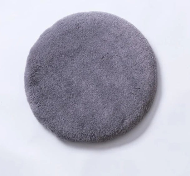 HKM-884499 Faux Fur Memory Foam Cushion with Satin Fabric Cover