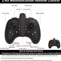 HKM-884499 Remote Control Foam Airplane Drone for Kids - Indoor and Outdoor Fun, 4 Channels, 50-100m Range