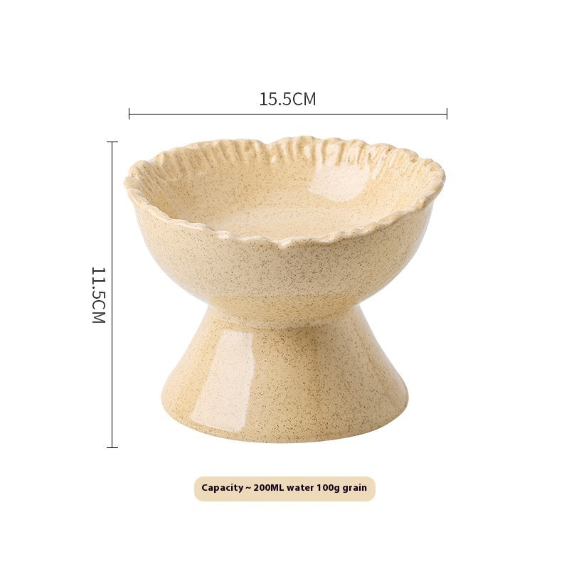 HKM-884563 Large Diameter Ceramic Cat Bowl - Anti-Tumble Design, Multiple Color Options