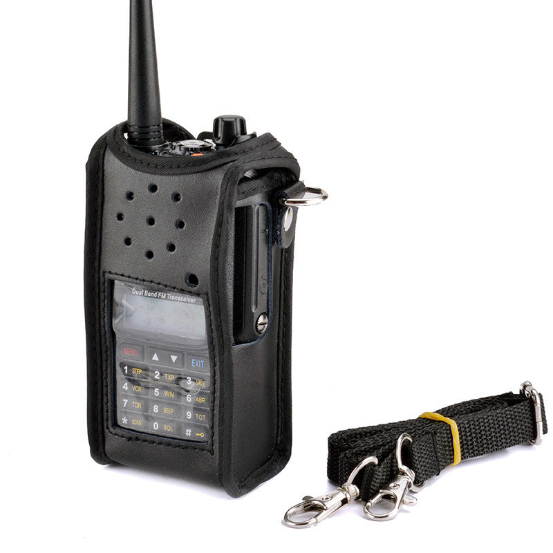 HKM-884627 Baofeng BF-UV9RPLUS Walkie-Talkie Waterproof Leather Protective Case with Strap