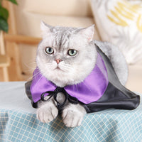 HKM-884691 Magic Wizard Hat and Cloak Set for Dogs and Cats - Black Autumn Cashmere, Adjustable Size