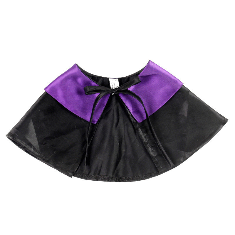 HKM-884691 Magic Wizard Hat and Cloak Set for Dogs and Cats - Black Autumn Cashmere, Adjustable Size