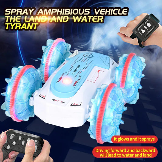 HKM-884947 Amphibious 4x4 Remote Control Car with Lights and Gesture Control, Multi-Terrain 360 Degree Rotation