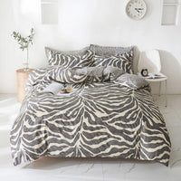 HKM-885011 Modern Geometric Double Bed Sheet Set - Soft Cotton and Polyester Combo
