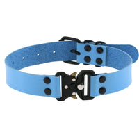 HKM-885395 Creative Adjustable Leather Release Buckle Collar Necklace for Unisex Fashion