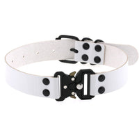 HKM-885395 Creative Adjustable Leather Release Buckle Collar Necklace for Unisex Fashion