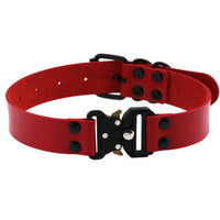 HKM-885395 Creative Adjustable Leather Release Buckle Collar Necklace for Unisex Fashion