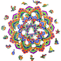 HKM-885395 Mandala Irregular Wooden Puzzle for Ages 7-14 – Fun and Engaging Learning Toy