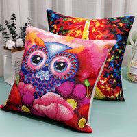 HKM-885459 Diamond Art DIY Pillowcase - Handmade Cotton Cushion Cover, 40x40cm