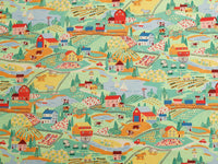 HKM-885523 Cute Cartoon Car and House Fabric - Plain Weave Cotton, 45cm x 110cm