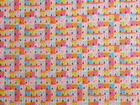 HKM-885523 Cute Cartoon Car and House Fabric - Plain Weave Cotton, 45cm x 110cm